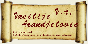 Vasilije Aranđelović vizit kartica